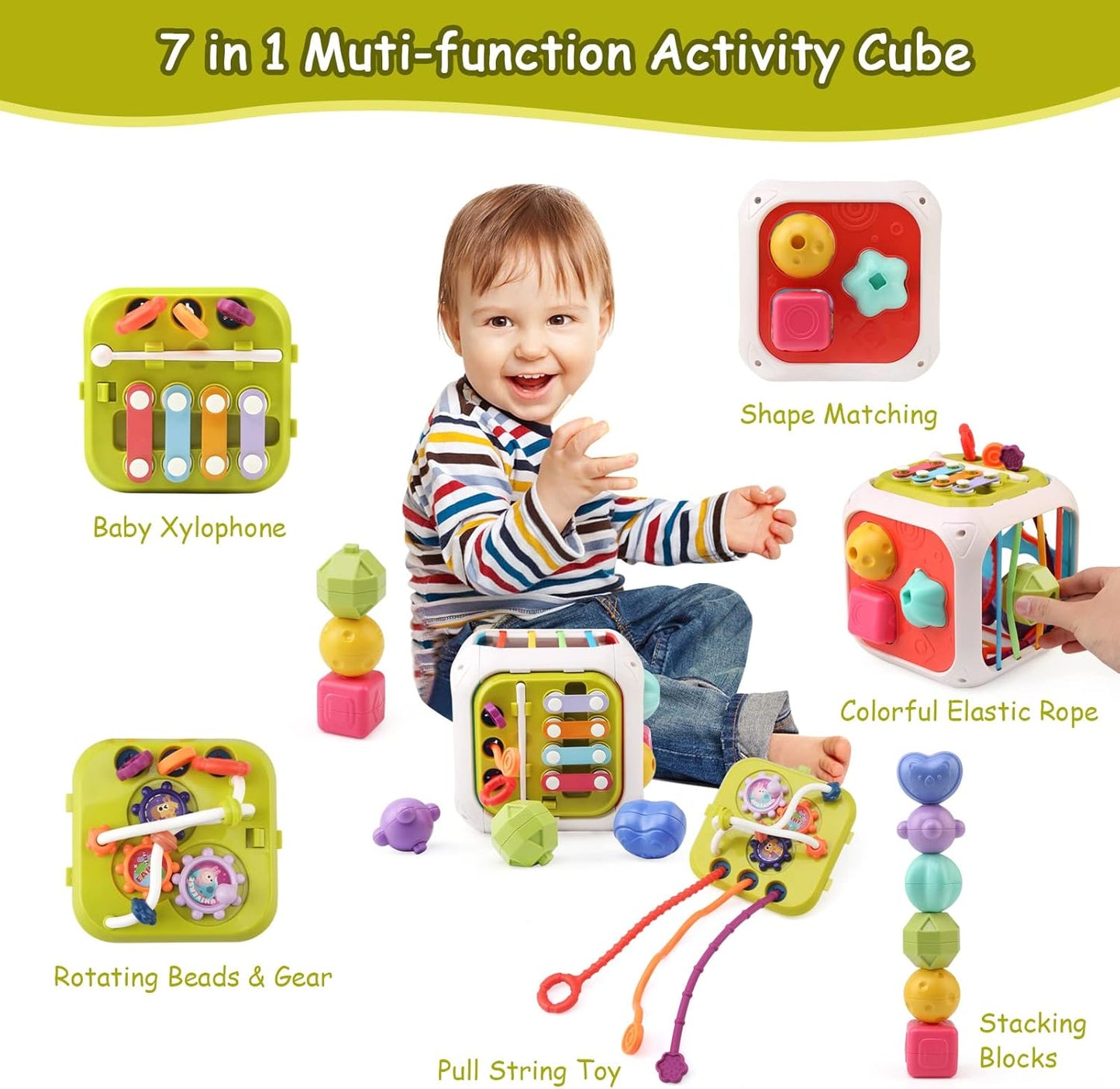 Montessori Baby Toddler Activity Cube – 6-in-1 Educational Toys