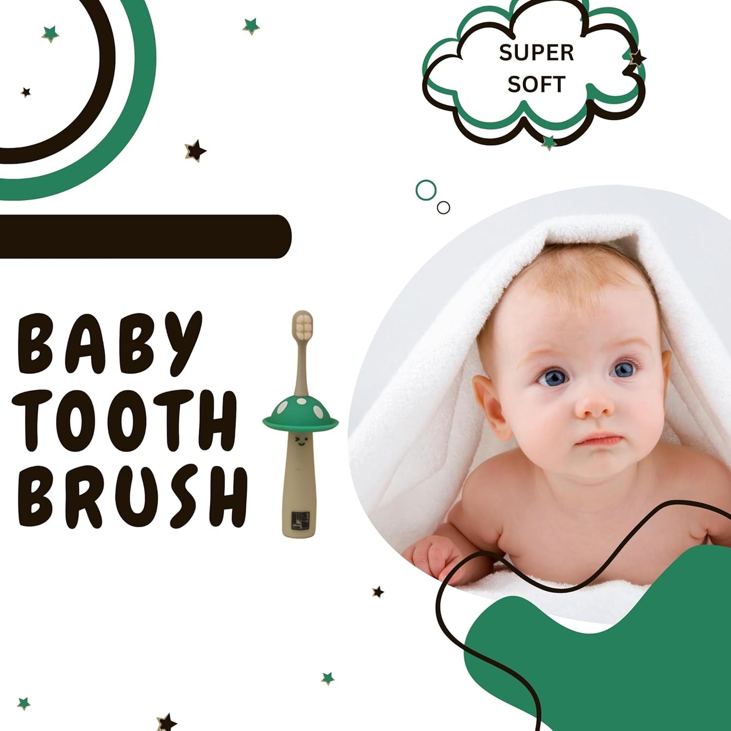 Mushroom Toothbrush for Kids – Soft Bristles & Easy Grip