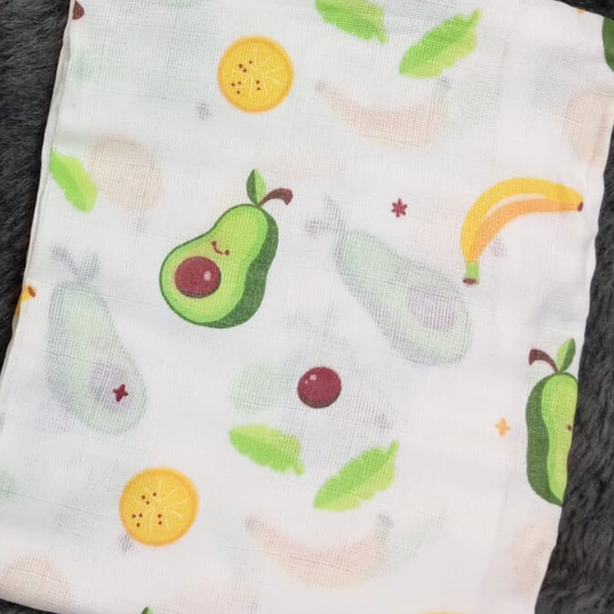 Orange Watermelon Avocado Organic Cotton Baby Swaddle Blanket – 42x42 inches Set of 3