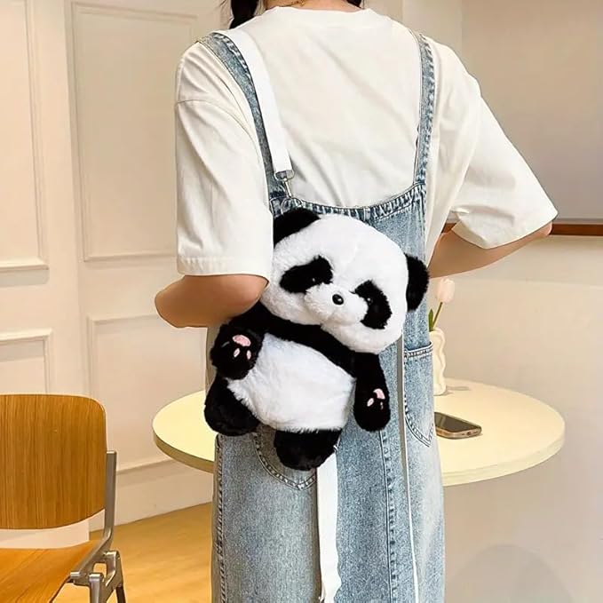 Kawaii Panda Plush Crossbody Bag – Mini Backpack Purse