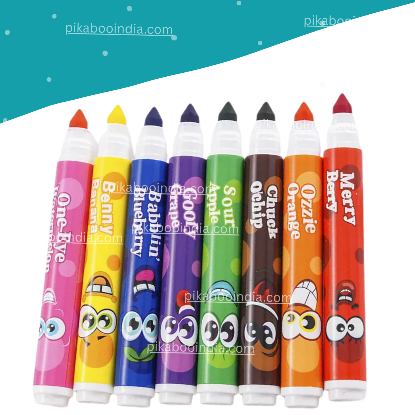 Crazy Face Scented Markers – Pack of 8 Fun Emoji Pens for Kids’ Art & Doodles