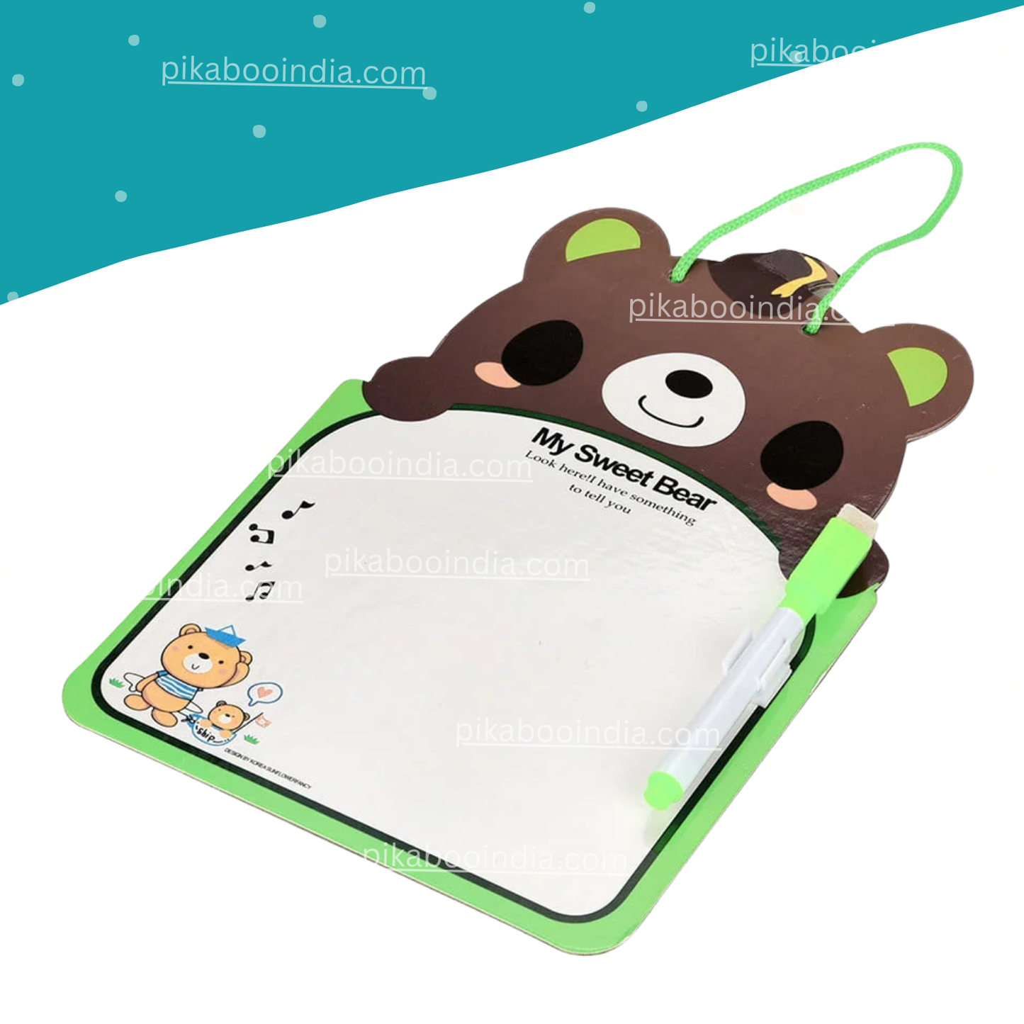 Sweet Bear Dry-Erase Drawing Board Ages 3–6 | Fun Reusable Learning Toy
