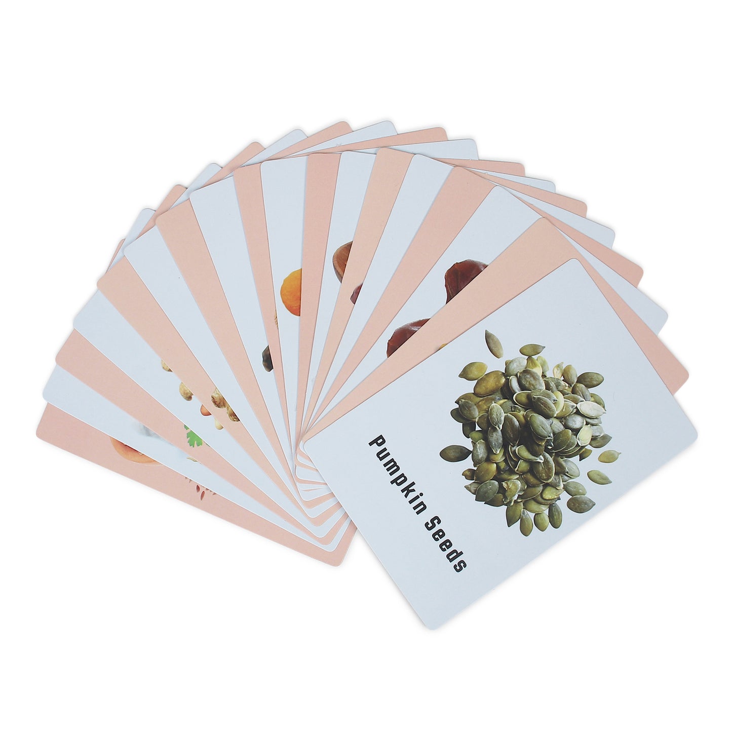 PIK A BOO Nuts & Seeds Flash Cards – Educational | Early Learning Kids (Set of 18)