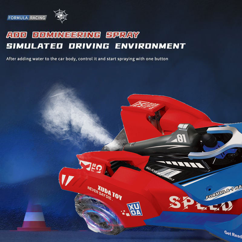 RC Stunt Car with Lights & Spray – Drift Racing Toy Factory (New but Box slightly damaged)