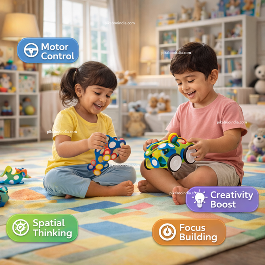 Jugnu Rainbow Magnetic Sheets Builder 16 pc Educational Construction Toy for Kids