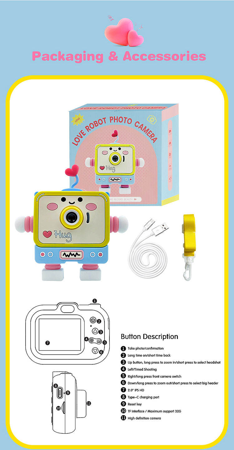 Robot Camera Kids – Cute Digital Toy Camera for Children