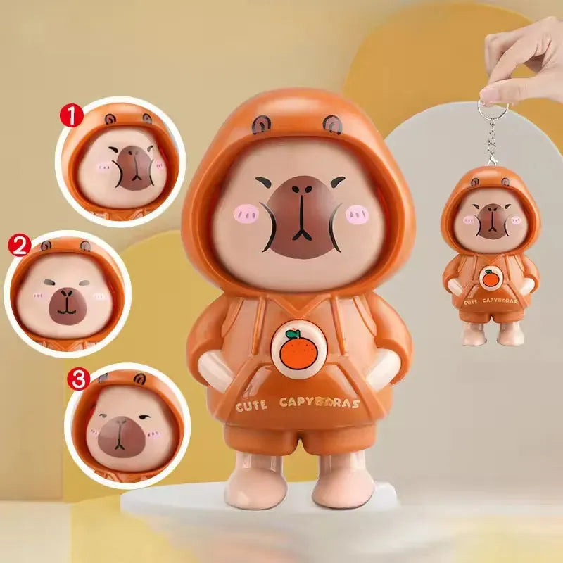 Face Changing Keychain – Capy Mood Flip Cartoon Toy |
