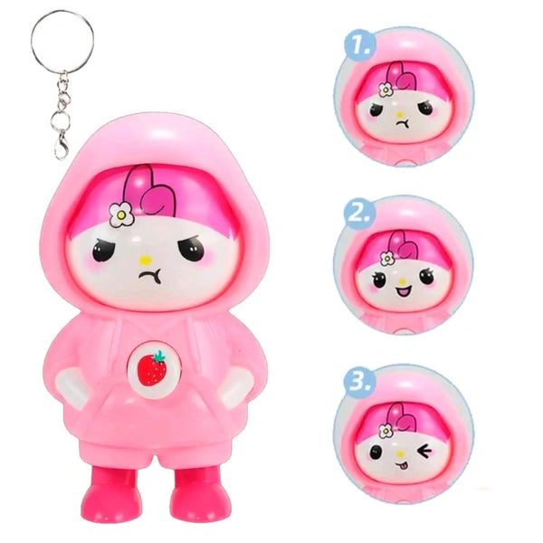 Face Changing Keychain – Pinky Doll Mood Flip Toy