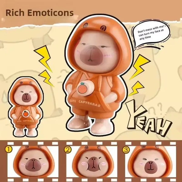 Face Changing Keychain – Capy Mood Flip Cartoon Toy |