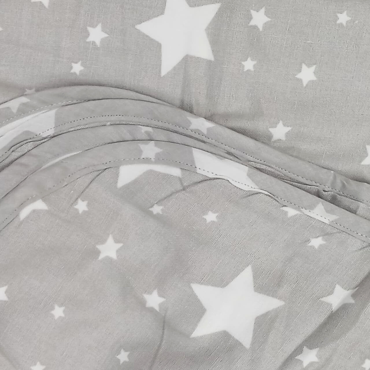 Starry Dreams Muslin Swaddle Blanket | 6-Layered Grey Star Print – Soft, Breathable & Cozy Comfort for Newborns