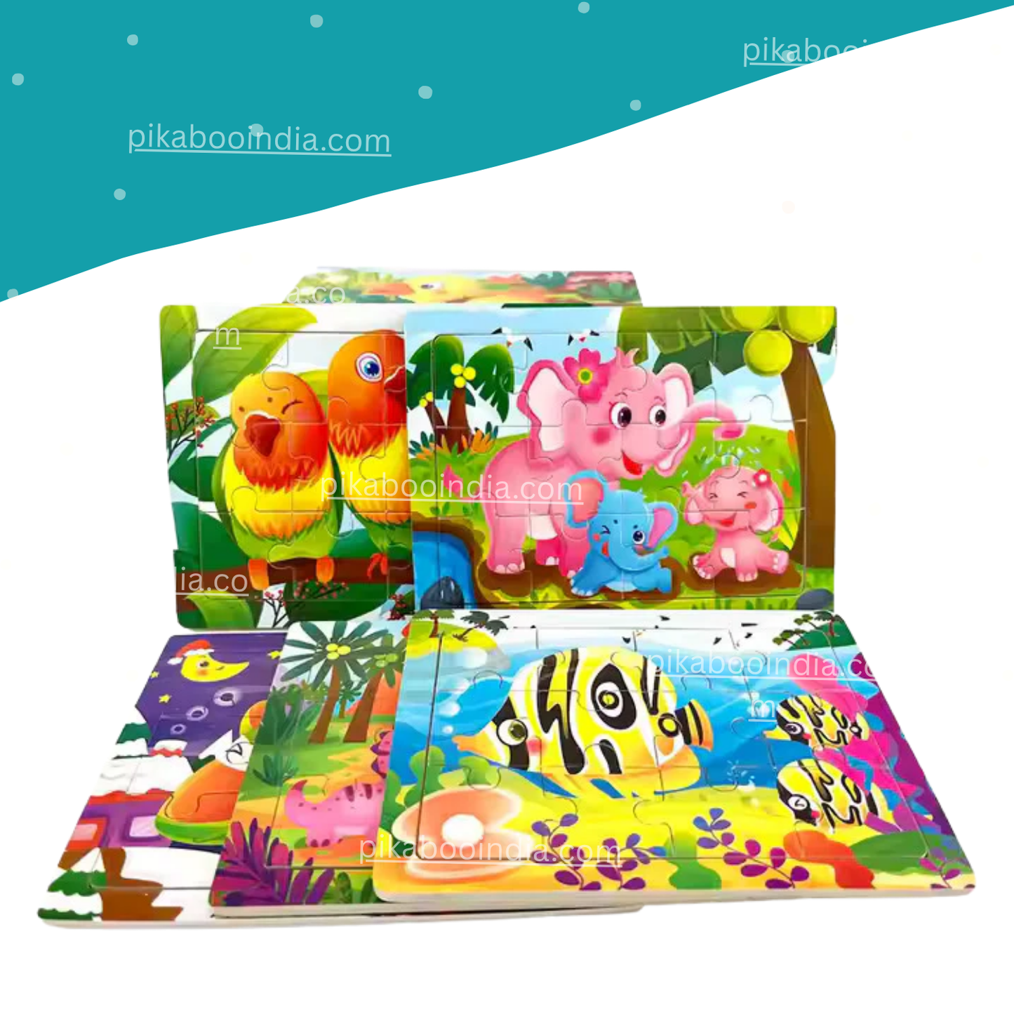 Wooden Animal Puzzle Set for Kids – 12-Piece Educational Toy Game Gift