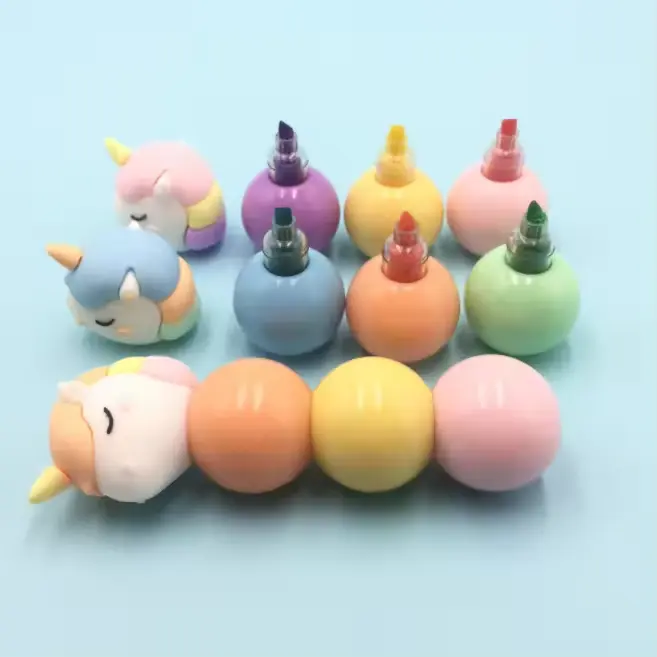 Unicorn 3-in-1 Highlighter Pen | Multicolor Bubble Marker