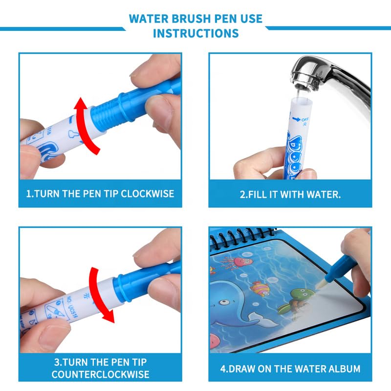 Water Magic Book Writing, Coloring, Travel-Friendly for Kids Any One