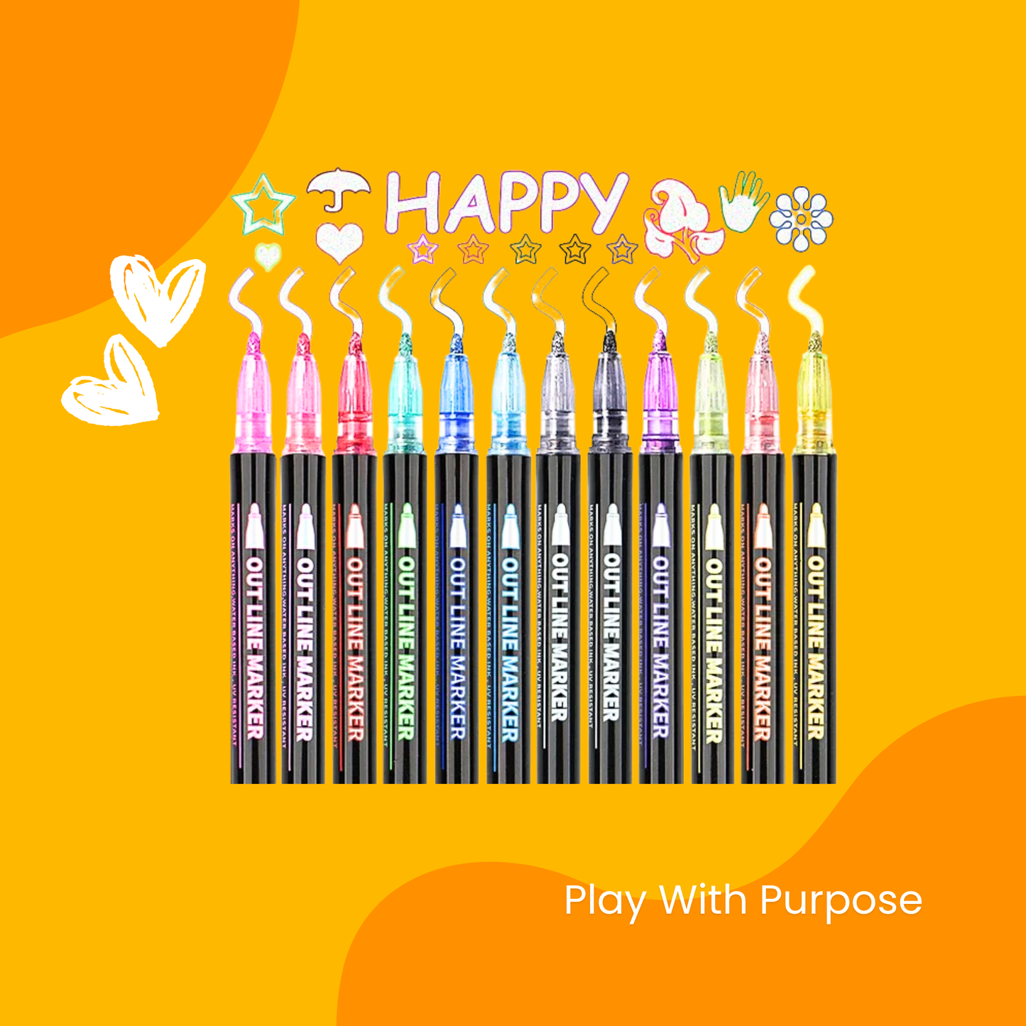 Metallic Outline Pens – Dual-Color Borders | Art & Craft Fun