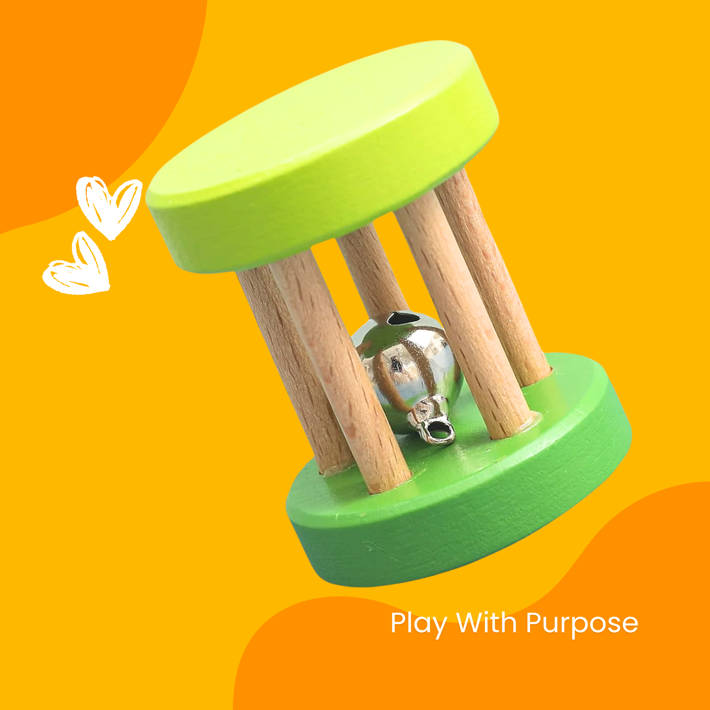 Wooden Rattle Rolling Drum – Montessori Baby Toy Gift