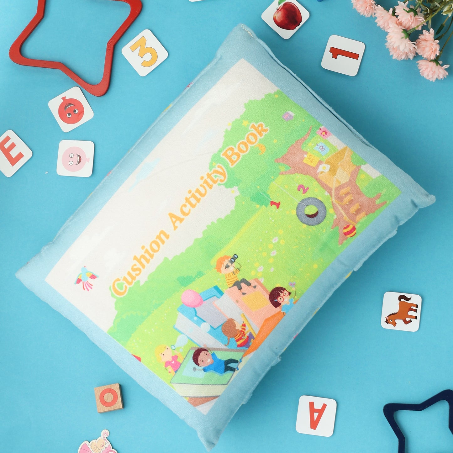 PiK A BOO Quiet Busy Velcro Activity Cushion Cloth Book for Babies & Toddlers Age 1-4 Yrs Early Learning Developmental Plush Soft Toy