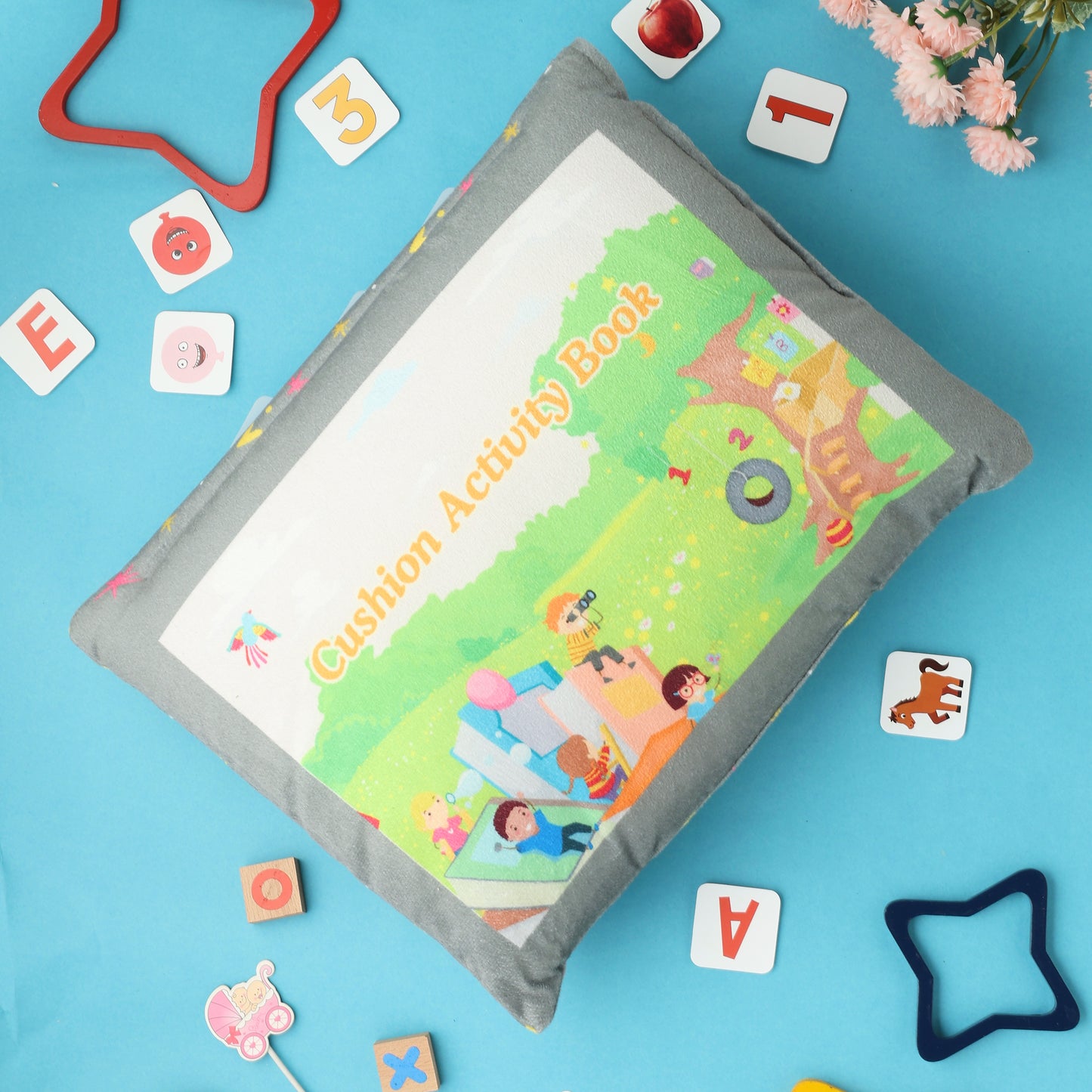 PiK A BOO Quiet Busy Velcro Activity Cushion Cloth Book for Babies & Toddlers Age 1-4 Yrs Early Learning Developmental Plush Soft Toy