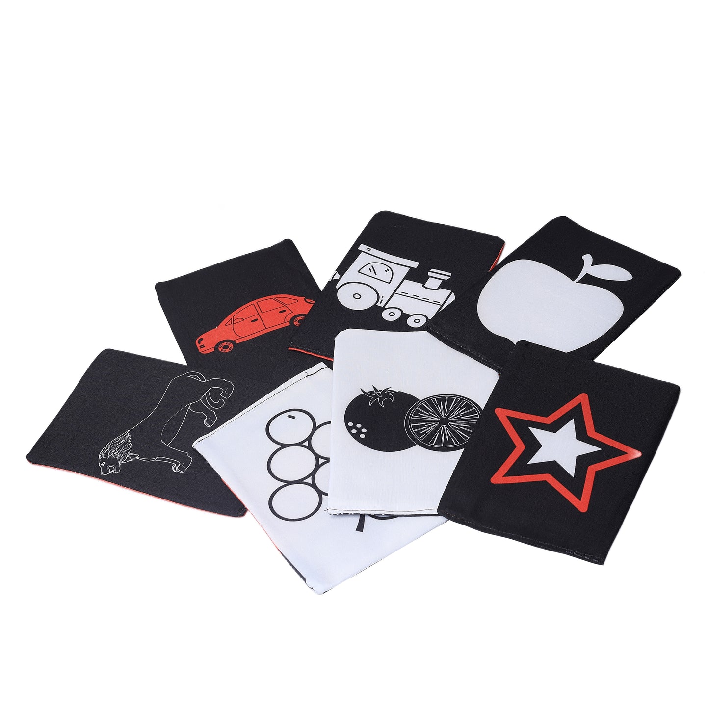 PiK A BOO Black & White Cloth Flash Cards | Early Learning & Brain Fun (Set of 18)
