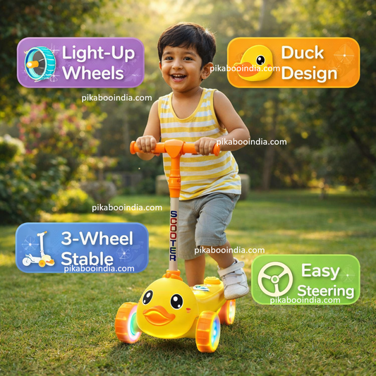 Light-Up Duck Foldable Scooter for Kids Toddlers