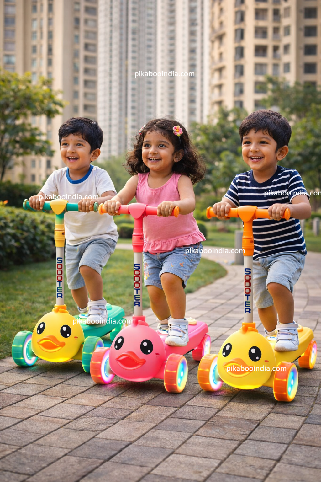 Light-Up Duck Foldable Scooter for Kids Toddlers