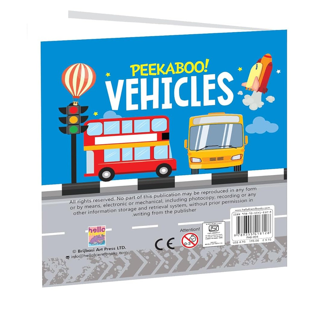 Peekaboo Vehicles Lift The Flap Board Book For Toddlers Kids 1 2 3 years