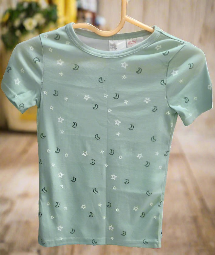 Star & Moon Unisex T-Shirt – Green Tee for Boys & Girls
