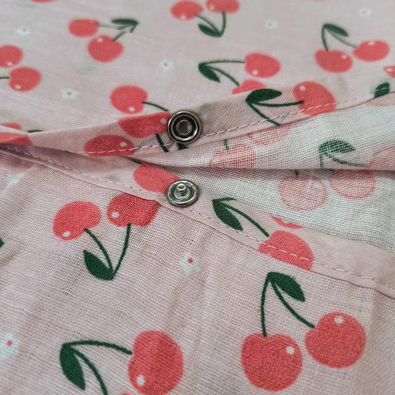 Organic Muslin Vest Set of 3 | Cherry, Star & Rabbit Designs – Soft, Breathable & Buttoned for Easy Dressing