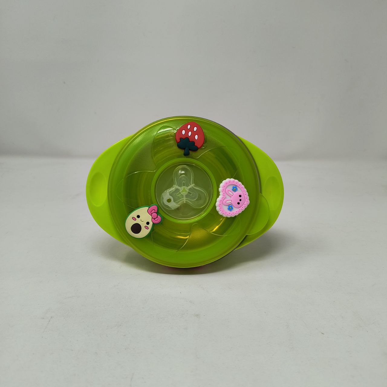 Cartoon Suction Bowl for Kids | Steel Core with Spill-Proof Lid & Plastic Outer