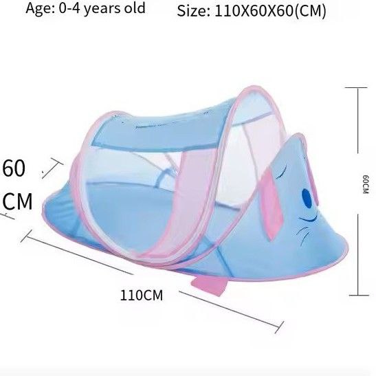 Folding Baby Safety Mosquito Net with Sound β Cute Animal Printed, Portable and Protective Insect Net