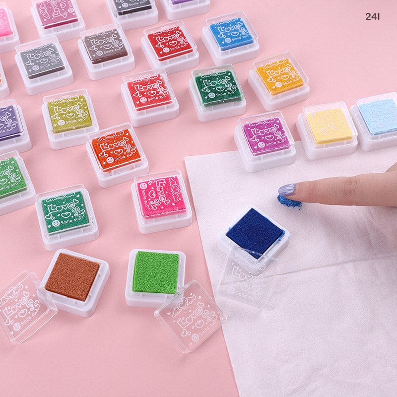 Stamp Pad Finger Painting Kit – 24 Colors for Toddlers & Kids Art