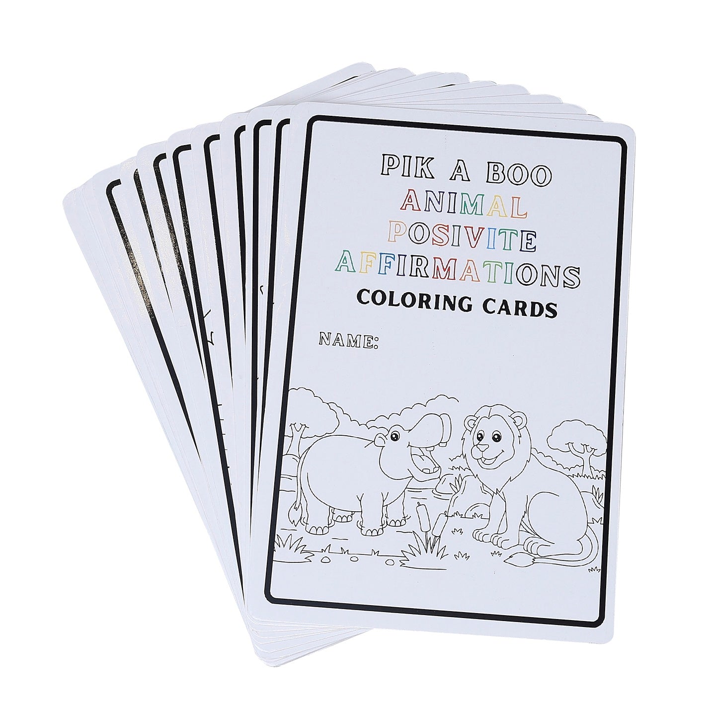 PiK A BOO Animal Affirmation Reusable Flashcards – Write & Wipe Fun (Set of 18)