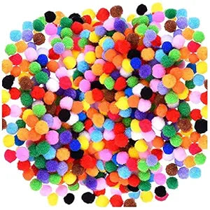 Colorful Pom Pom Balls for Sensory Play - Educational Toys for Babies & Toddlers (Set of 50)