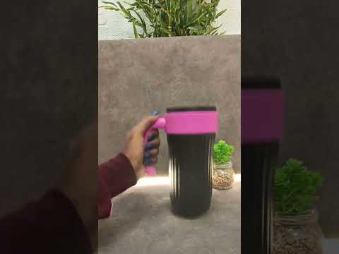 White Large Stainless Steel Tumbler With Handle and Straw – 860ml Bottle