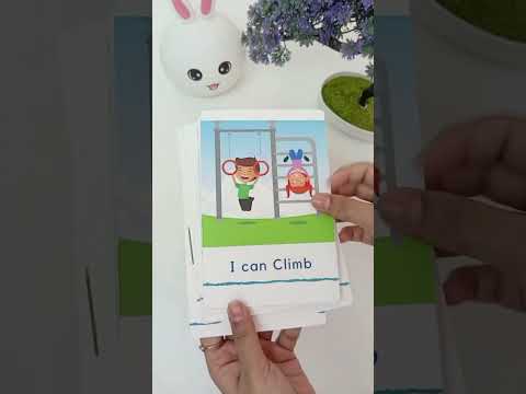 PiK A BOO Verbs & Positive Words Flash Cards | Early Learning for Kids (Set of 14)