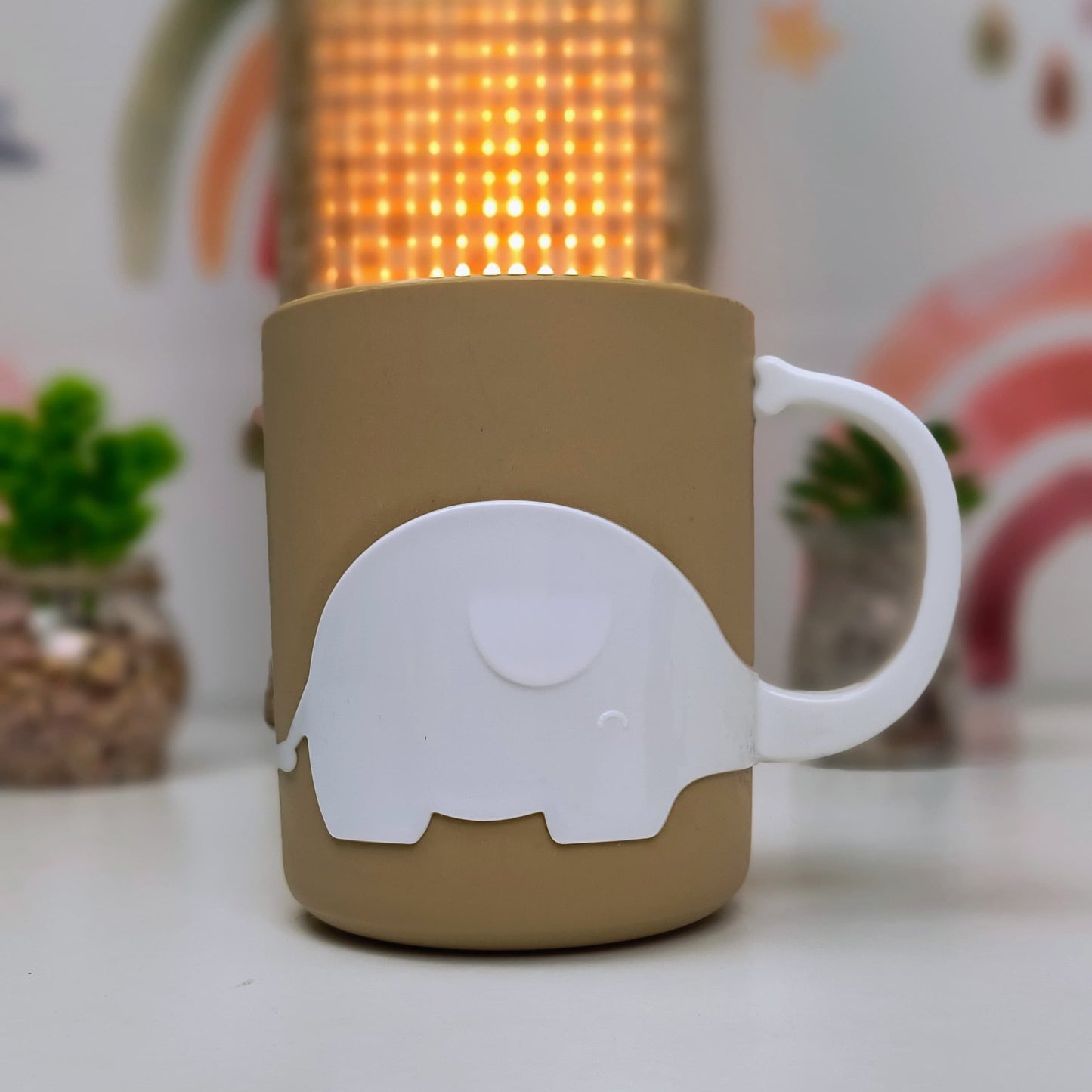 Cute  Elephant-Themed Toothbrush & Toothpaste Holder – Fun Kids Bathroom Organiser  Cup (SQC7024)