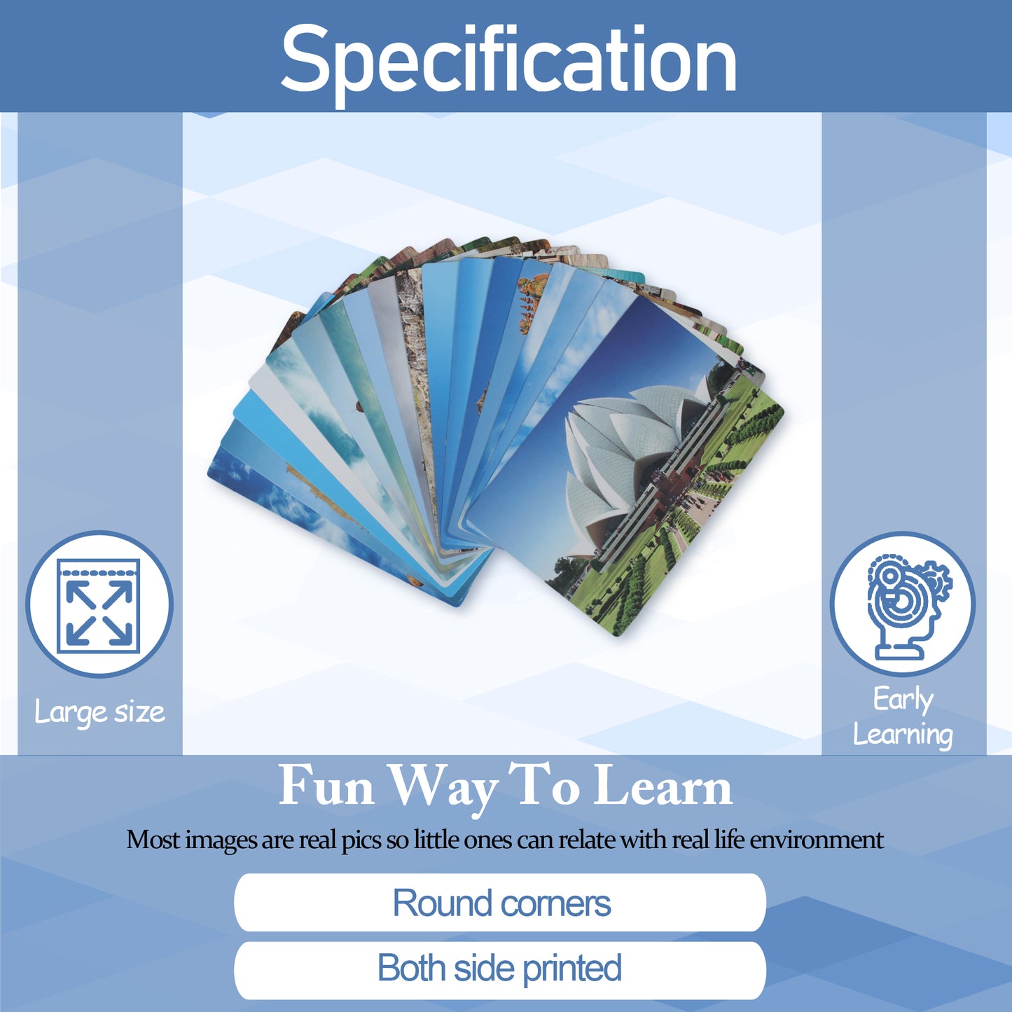 PiK A BOO National Monument Flash Cards Preschoolers and Kindergarten (Set of 18)
