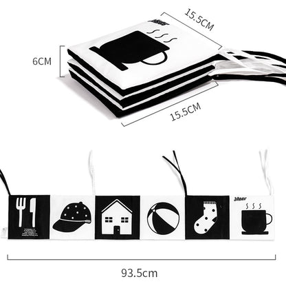 Black and White Playpen Crib Side Cloth Book