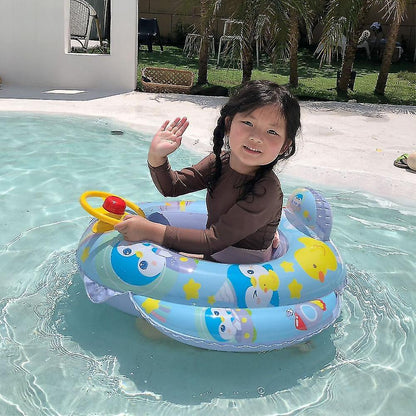 Inflatable Swimming Float Pool Ring Boat With Steering