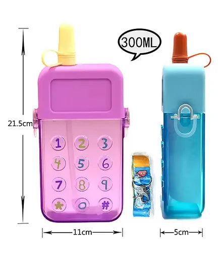 Phone Shape Sipper Water Bottle for Schooling Travel Hiking and Outdoor Activity