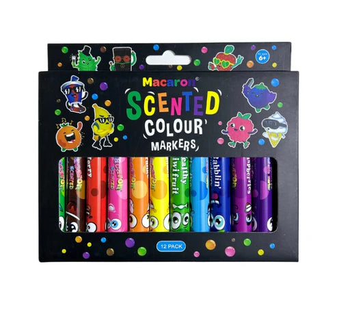 Scented Colour Markers – Pack of 12 Fragrance Sketch Pens for Kids’ Creative Fun