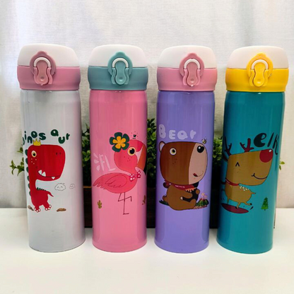 Animals Stainless Steel Without Straw Insulated  Water Bottle 420 ML (3363)
