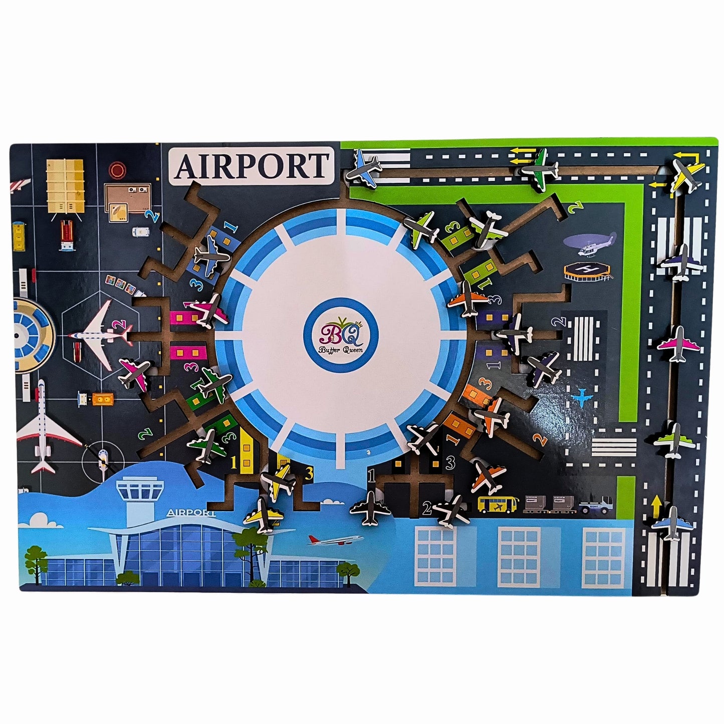 Airport Adventure Wooden Puzzle – 24 Airplanes Matching toy