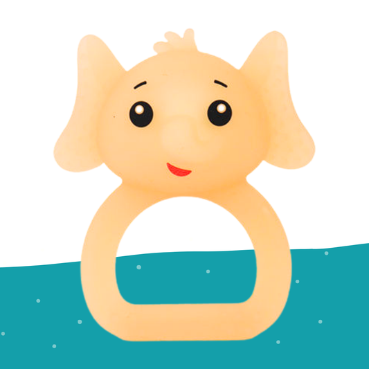 Elephant Silicon Teether Rattle – Soft & Safe for 3M+