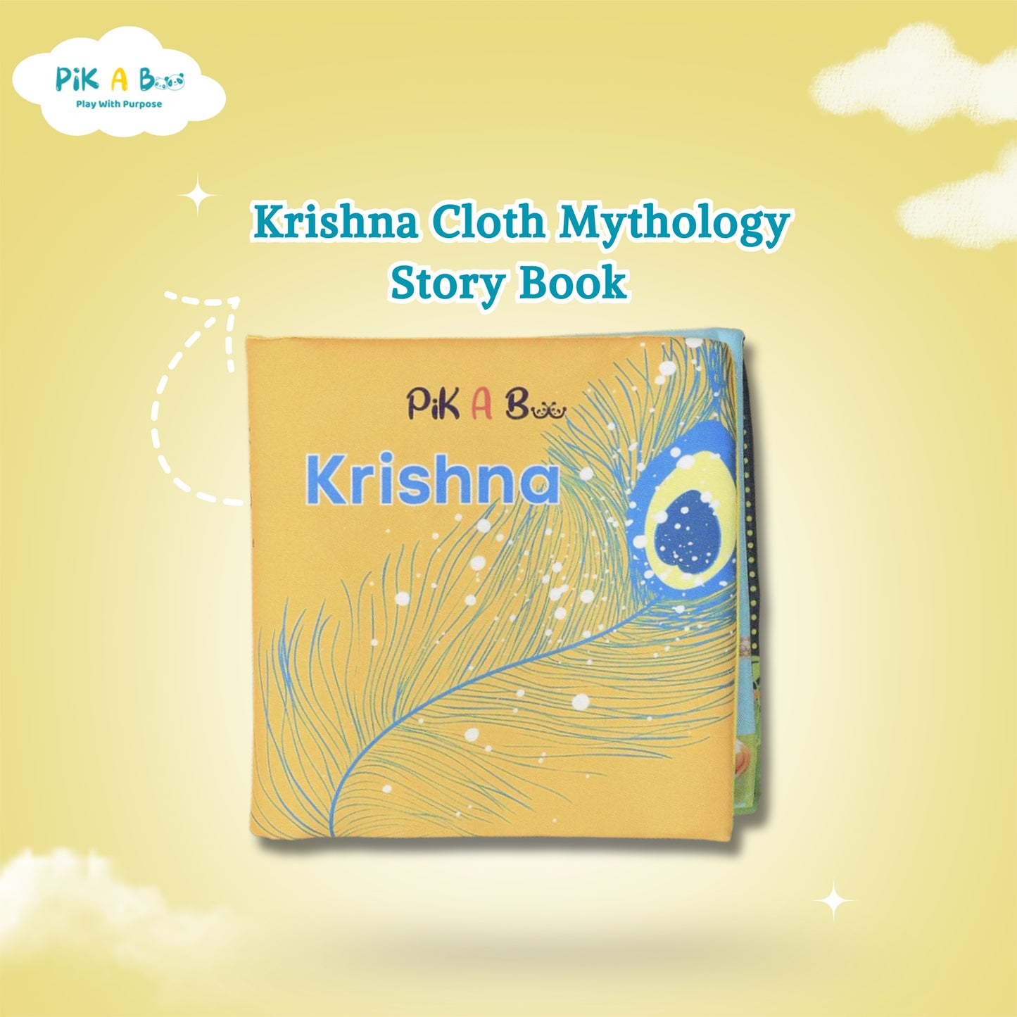 Krishna Cloth Mythology Story Book | Crinkle Cover, Sensory, Early Learning & Spiritual Fun
