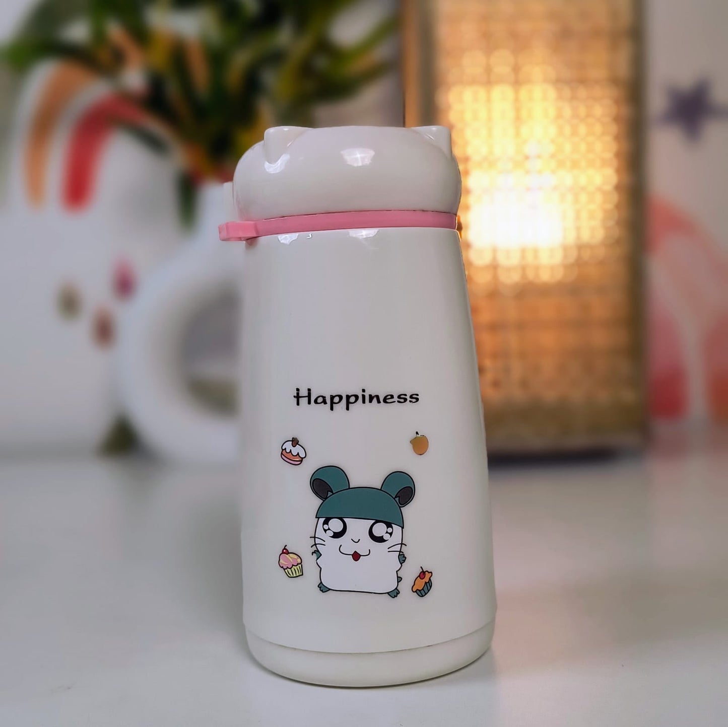 Cute Cartoon Printed Glass Water Bottle for Kids – Anti-Leak, 340ml School Water Bottle for Boys and Girls