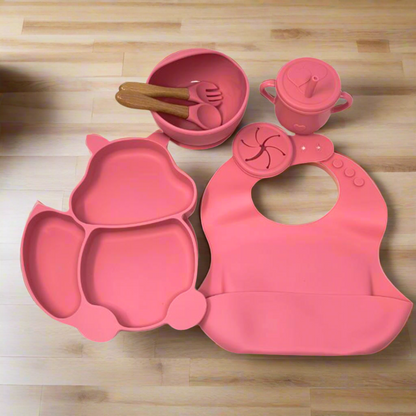 Baby Silicone Bibs Dinner Plate/Feeding Set