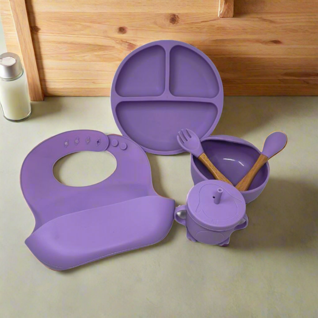 Baby Silicone Bibs Dinner Plate/Feeding Set