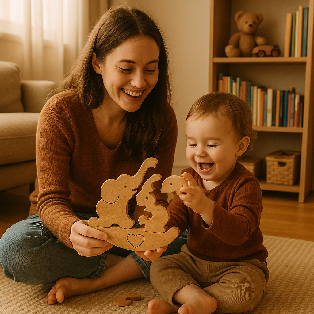 Twinning Mumma Baby Wooden Puzzle Set