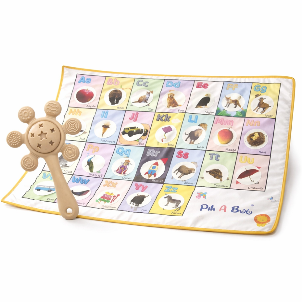 Sun Silicone Teether Rattle Toy – Soft, Safe Teething Relief for Babies 3-12M ( Assorted )