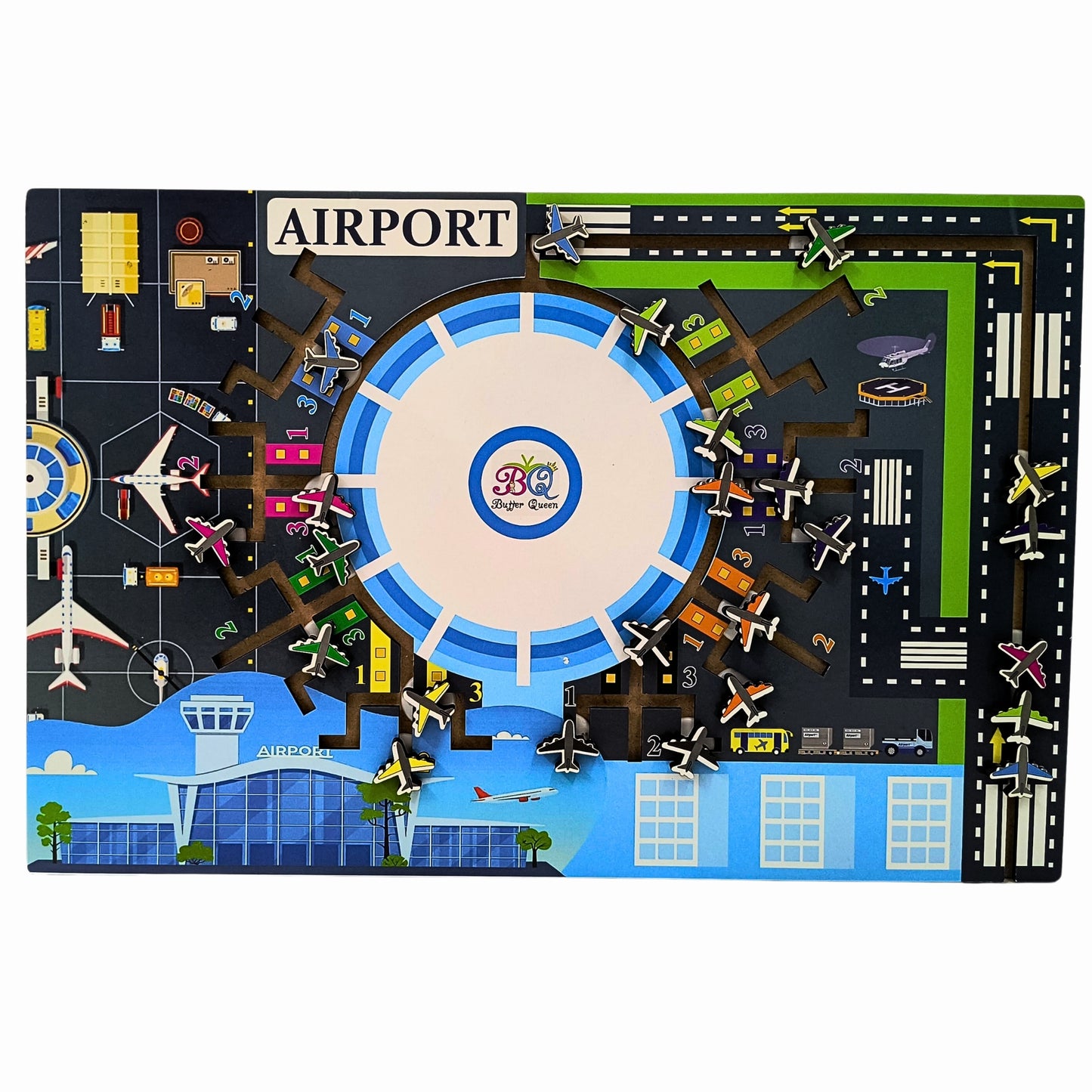 Airport Adventure Wooden Puzzle – 24 Airplanes Matching toy